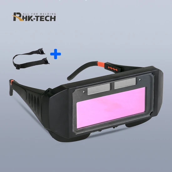 Rhk Adjustable Solar Auto Dimming PC Lens Safety Eye Protection Auto Darkening Welding Goggles Glasses